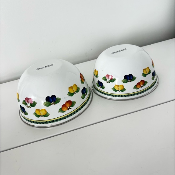 Villeroy & Boch Vintage SET OF TWO French Garden Metal serving Mixing Bowls - Picture 14 of 17